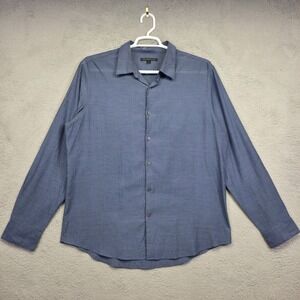 John Varvatos Shirt Mens XL Blue Casual‎ Lightweight Minimalist Preppy Business